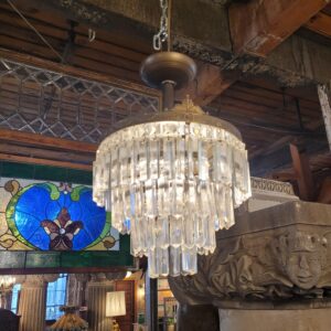 Art Deco Semi Flush Mount 4 Tiered Chandelier 12"x17"