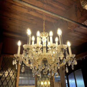 Antique 12 Light Crystal Chandelier