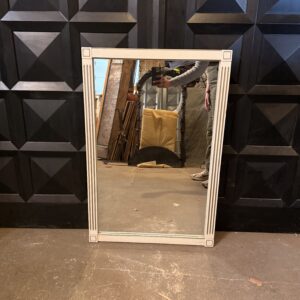 White w Gold Rectangle Mirror