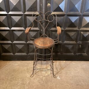 Antique Twisted Iron Ice Cream Parlor Stool