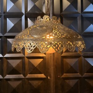 Brass Moroccan Swag Light Stamped Moon and Stars