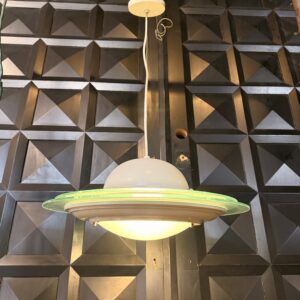 1 Light White Dome and Glass Circular Light