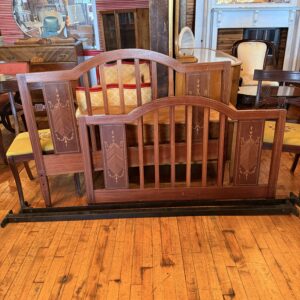 Antique Walnut Full Bed Frame w/ Inlaid detail
