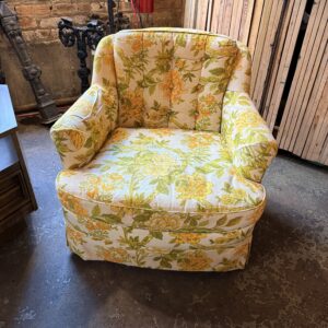 Vintage Floral Upholstered Arm Chair