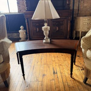 Mahogany Curved Leather Top Coffee Table