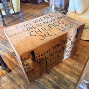 Antique Wooden Trunk from Austria "Franz Wagner"