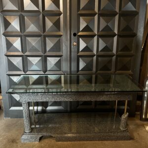Vintage Roman Style Entry Table w Glass Top