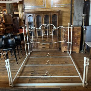 Vintage Enameled Wrought Iron Bed Frame King