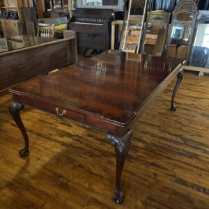 Mahogany and Burlwood Henredon Chippendale Clawfoot Dining Table