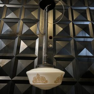 Milk Glass Stenciled Pendant Light