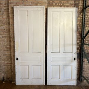 PAIR 5 Panel White Pocket Door Set