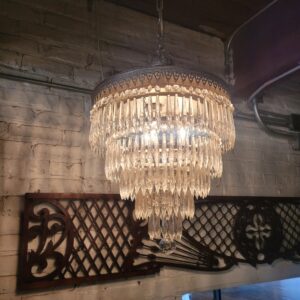 Vintage 5 Tiered Crystal Chandelier