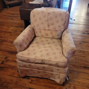 Vintage Embroidered Floral Circle Arm Chair