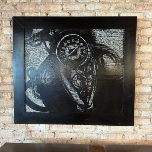 "Harley Tank" Woodcut painting