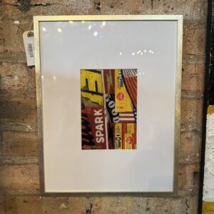 "Spark" Mixed media collage on wood