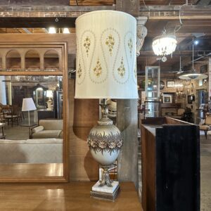 Ivory & Brass Table Lamp w Marble Base