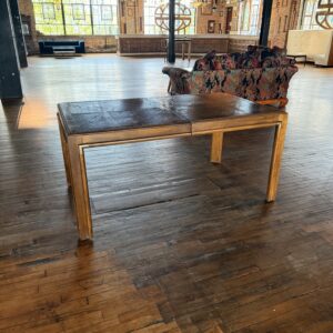 Oak Chevron Top Dining Table with 2 Leaves
