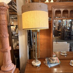 Vintage Brass and Marble Table Lamp