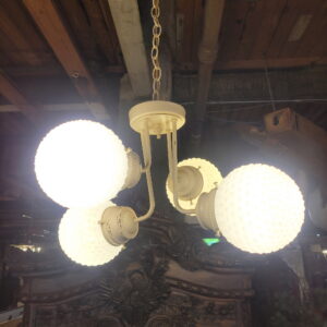 4 Light Milk Glass Globe Swag Light