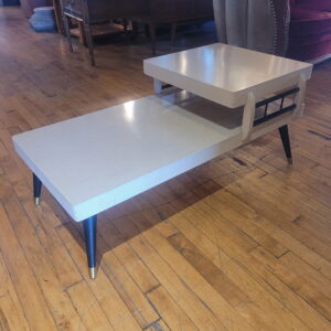 MCM Blonde Two Tier Coffee Table w Black Legs