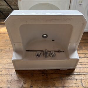 Vintage White Dog Eared Ceramic Wall Mount Sink