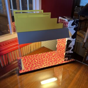 Abstract Red Yellow & Black Rectangular Lamp