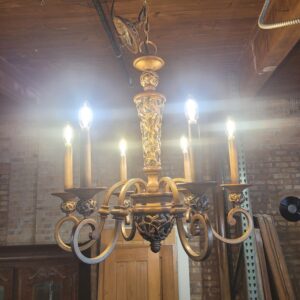 6 Light Contemporary Scroll Pattern Chandelier