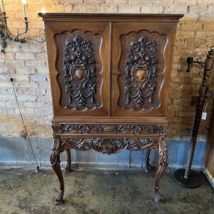 2 door 1 drawer Victorian Carved Cabinet
