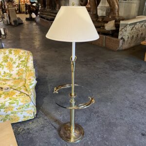 Brass and Glass Stiffel Cala Lily Floor Lamp