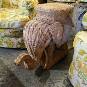 Vintage Wicker Elephant Table