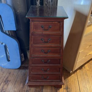 Hand Carved Mahogany 6 Drawer Cabinet