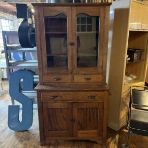 Antique Oak 4 Door 1 Drawer Bookcase