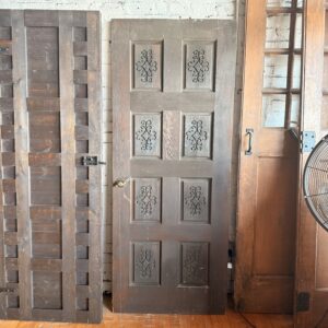 Carved Scroll 8 Panel Dark Stained Door
