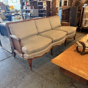 John Colby & Sons Blue Upholstered Cane Side Sofa