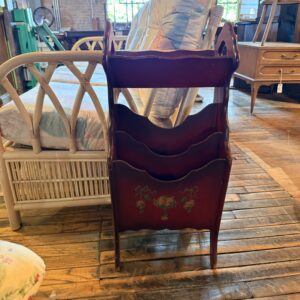 Vintage Red Wood Magazine Rack
