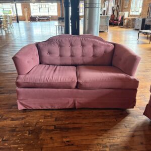 Pink Tufted Loveseat