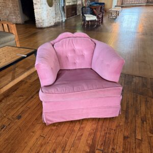 Pink Tufted Arm Chair