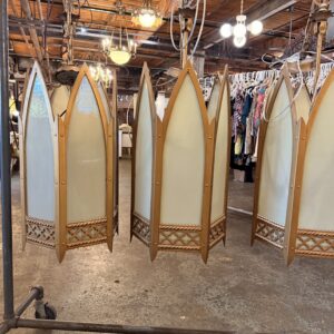 Gothic Revival Gold Frosted Glass Pendant Light