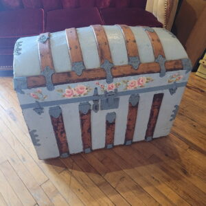 Light Blue & Floral Painted Trunk
