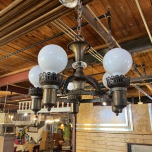 Art Deco 5 Bulb Chandelier