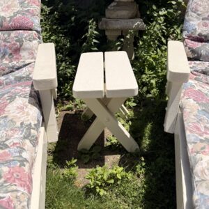 Outdoor White Wood Side Table
