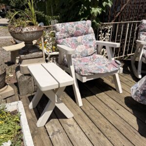 Outdoor White Wood Arm Chair