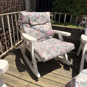 Outdoor White Wood Rocking Chair