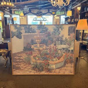 Fountain in Courtyard Lee Reynolds Large Painting