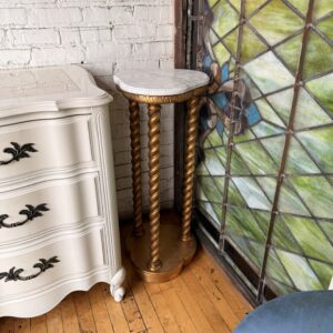 Gold and Marble Spindle Column Planter