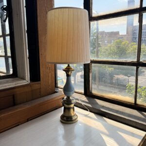 Brass w Blue Ceramic Table Lamp
