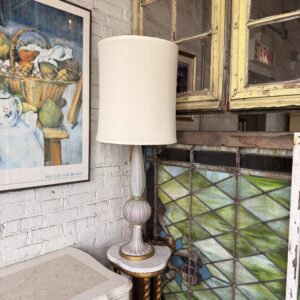 White Blue & Purple Blown Glass Table Lamp