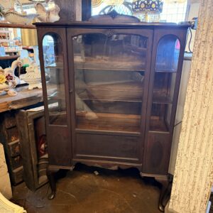 Mahogany 1 Door Glass Bookshelf