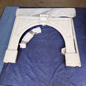 French Carved White Marble Half Fireplace Mantel