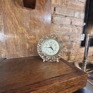 Matson Seth Thomas 24k Gold Plated Flower Clock